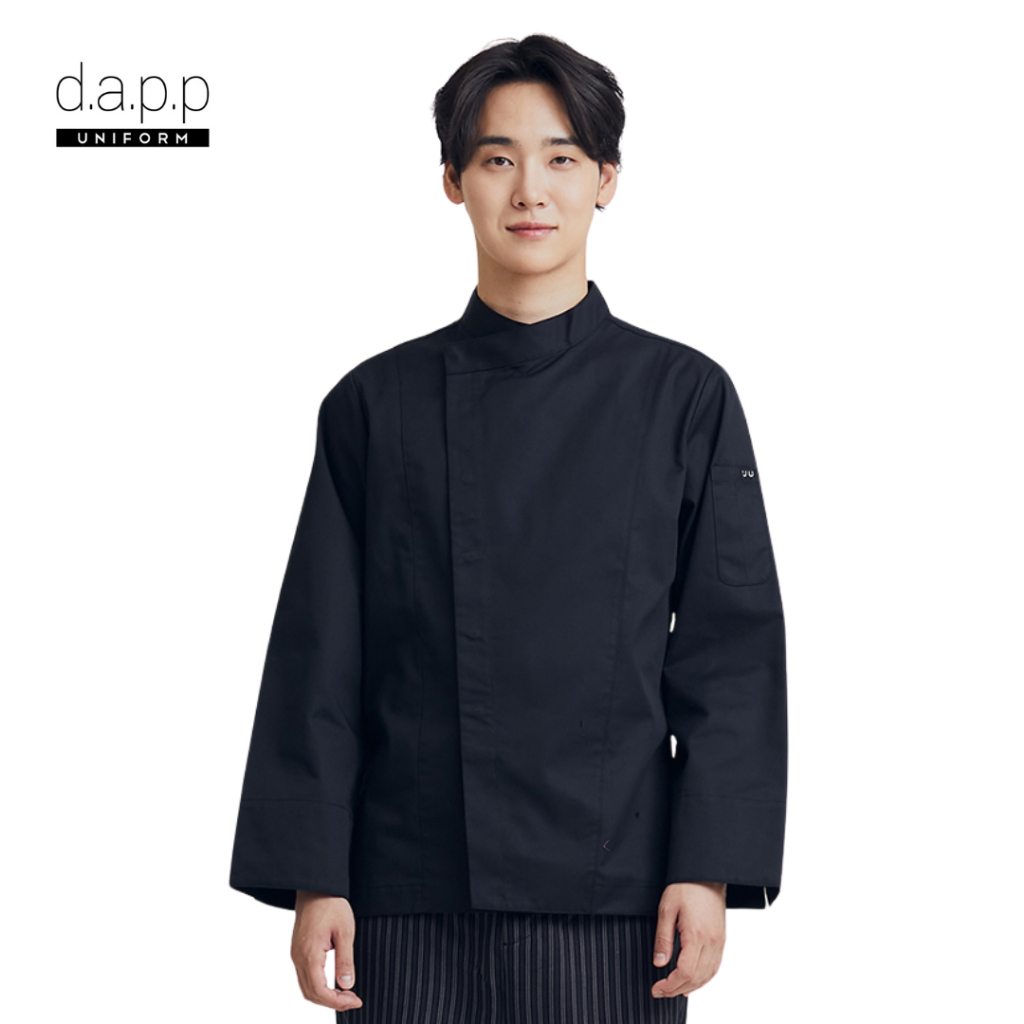 dapp Uniform เสื้อเชฟ เสื้อกุ๊ก แขนยาว รุ่น Denton สีดำ (TJKB1020DPS)