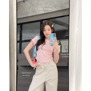 Riley.apparels - Tammy baby tee ปักอะไหล่เงิน 9104