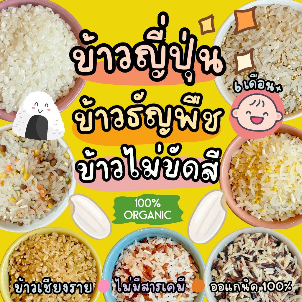 รวมข้าวออแกนิค 100% สำหรับเด็ก 6 เดือนขึ้นไป ข้าวจังหวัดเชียงราย