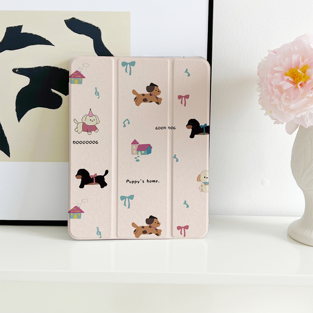 พร้อมส่ง case iPad gen9 MINI7 pro11 2024 ซิลิก้าเจล พร้อมถาดใส่ปากกา ดัชชุนด์ เคสไอแพด Air5 Air6 11