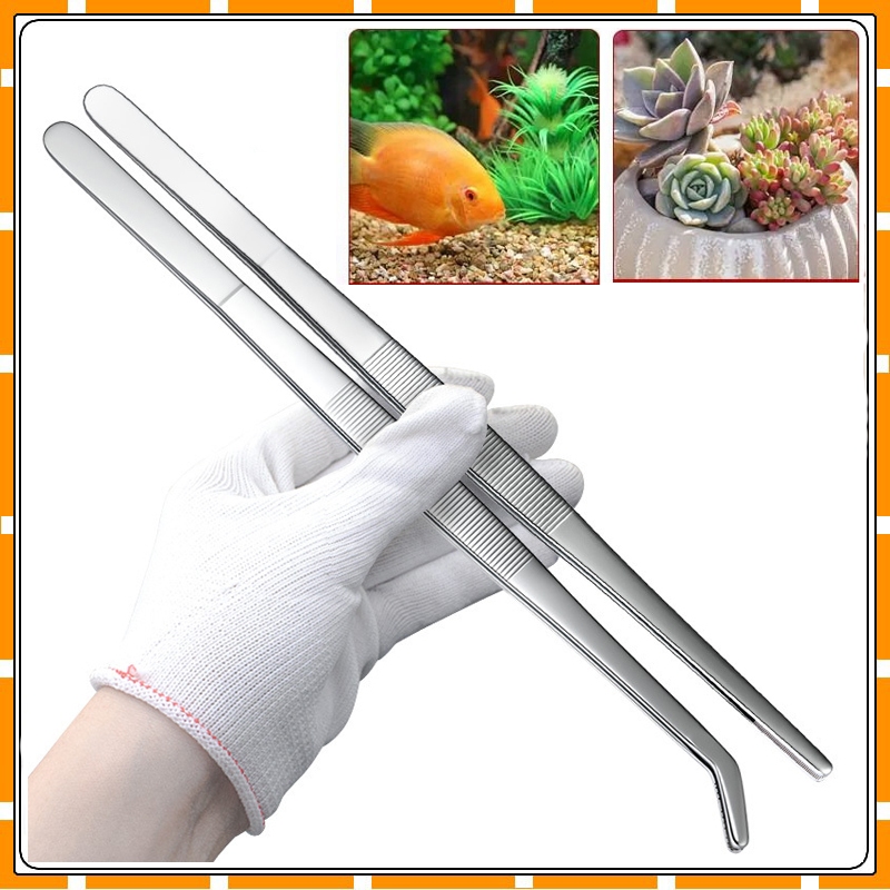 ฟอร์เซป Forceps สแตนเลส ปากคีบ คีบแคคตัส จัดสวนขวด สวนไม้น้ำ ทำความสะอาตู้ปลา ให้อาหารงู เต่า ทำDIY
