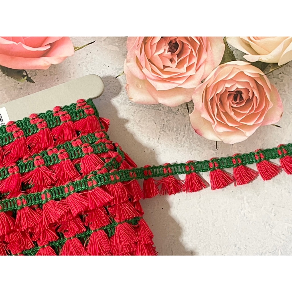 🌟มีหลายสี🌟 ริบบิ้นพู่ พู่จิ๋ว ตกแต่ง ริบบิ้น เส้นพู่  ตกแต่งกระเป๋า โบอีเมี่ยน วินเทจ พู่ DIY - รูปที่ 3