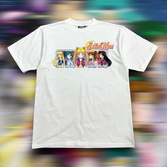 เสื้อยืดคอฟิต รุ่น Sailor Moon สีขาว/สีเฟดขาว #DTG