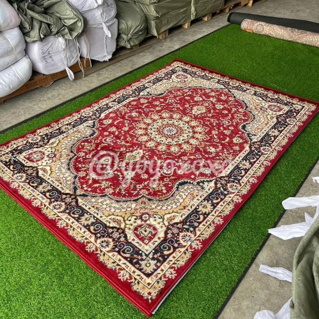พรมเปอร์เซีย พรมทอลายหลุยส์ 160x230ซม. หนา 12.5มม.เกรดพรีเมี่ยม ทอแน่นขนนุ่มเย็บขอบอย่างดี สำหรับตกแต่งบ้าน ห้องรับแขก