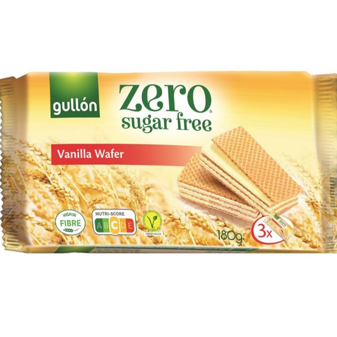 Gullon Zero Sugar Free Vanilla Wafer 180g. กูยอง เวเฟอร์ รสวานิลลา สูตรไม่มีน้ำตาล