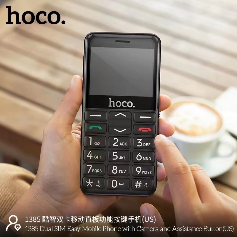 พร้อมส่ง）hoco รุ่น1385 มือถือแบบปุ่มกด จอใหญ่ เหมาะสำหรับผู้สูงอายุ จอสี ถ่ายรูปได้ ใส่ได้ 2 ซิม