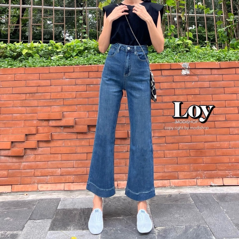 ส่งต่อ 🅽🅴🆆 | WOW JEANS size M | 👖ยีนส์ยืดขากระบอก เอวสูง