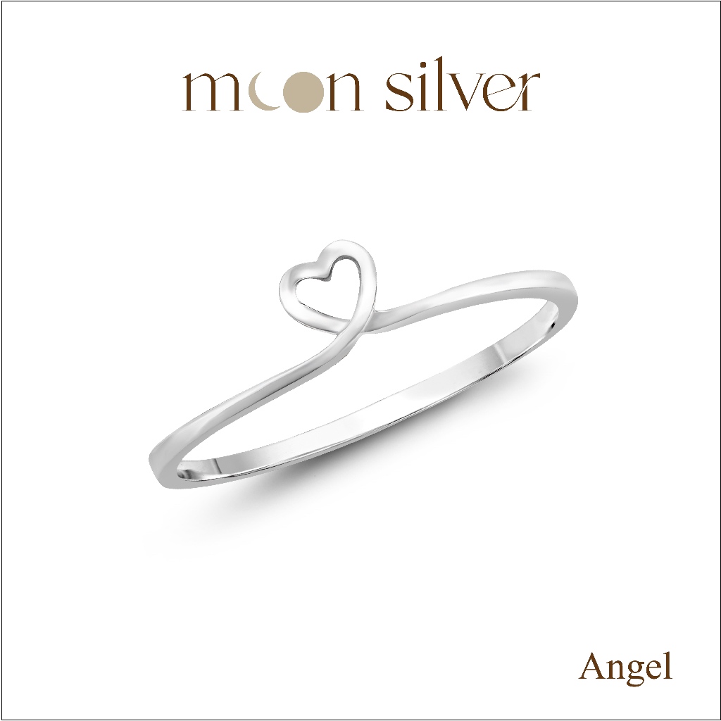 Moonsilver แหวนเงินเกลี้ยง รุ่น Flat 4mm แหวนเงินแท้925