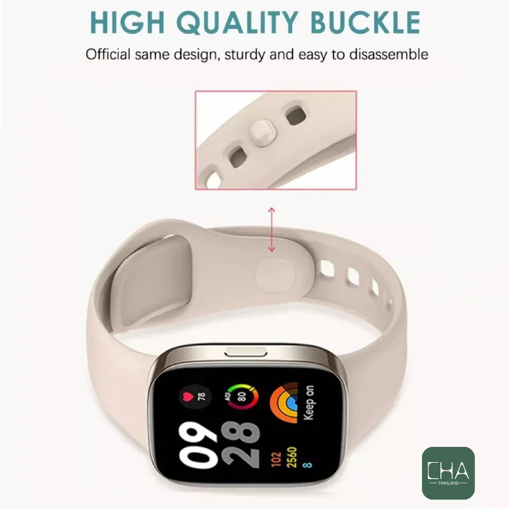 สายซิลิโคน สำหรับ Redmi Watch 3 Active / Lite สายรัดข้อมื กีฬาแบบถอดเปลี่ยนได้
