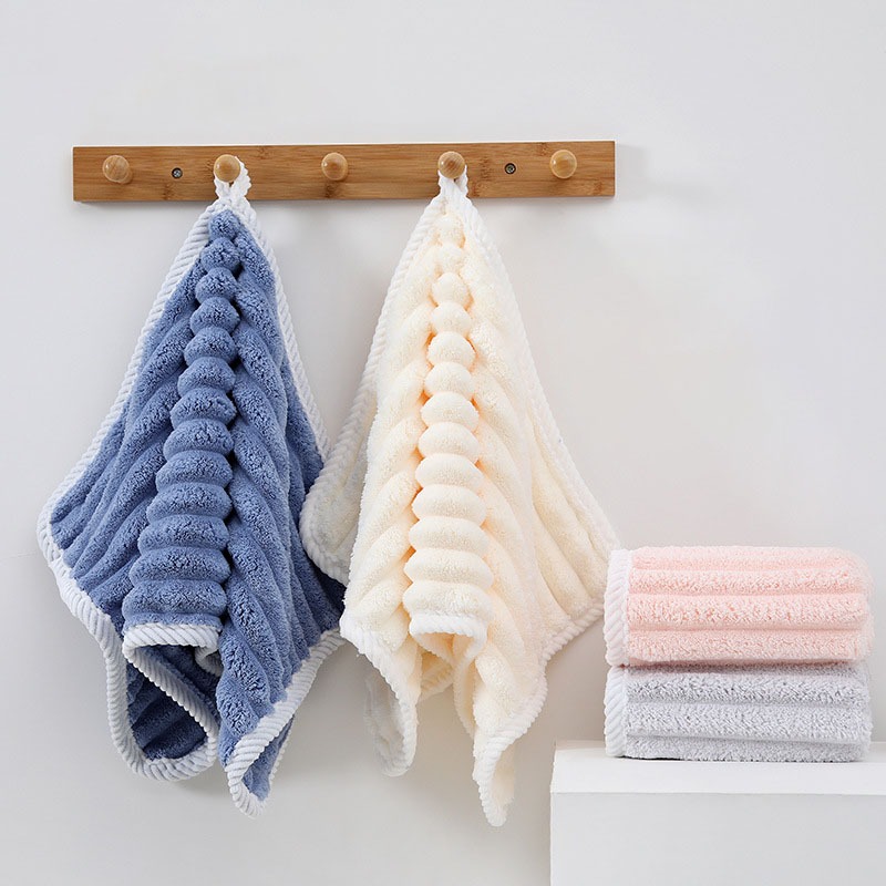 MJR-01 【ขนาด35x75ซม.】ผ้าเช็ดตัว ผ้าขนลายคลื่น ผ้าขนหนู สำหรับเช็ดผม ผืนเล็ก ไม่ใช่ผืนใหญ่ สีพื้น