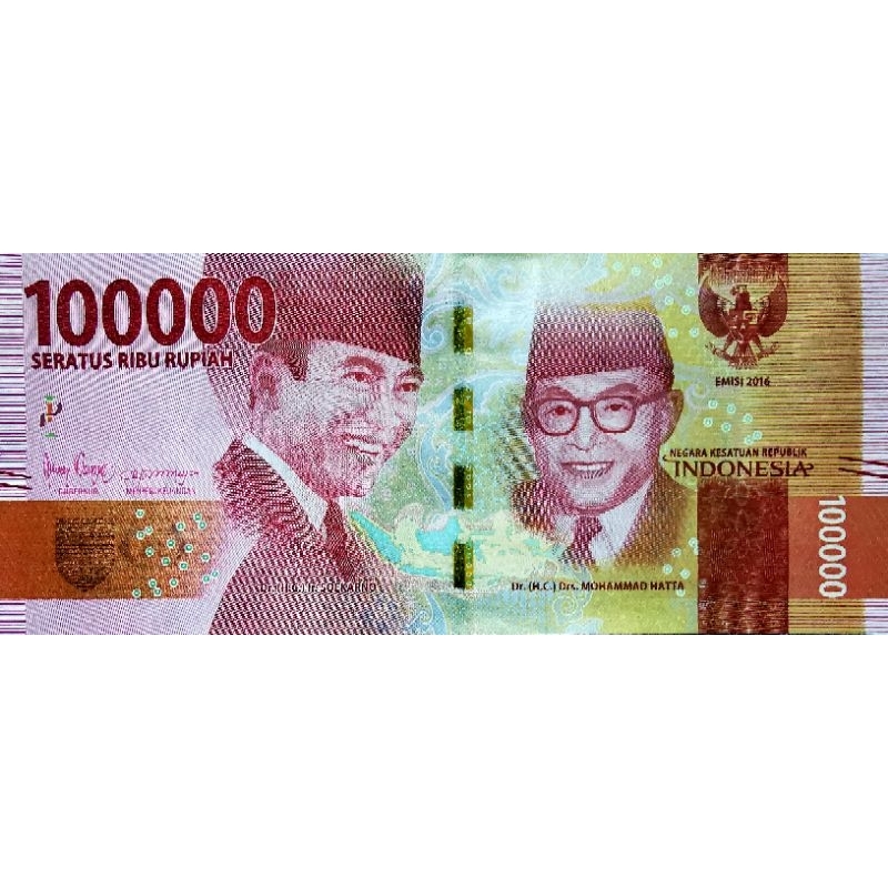 แบงก์​สะสม​อินโดนีเซีย​ Indonesia, 100,000 Rupiah, ไม่​ผ่าน​ใช้​ UNC​, B1332E