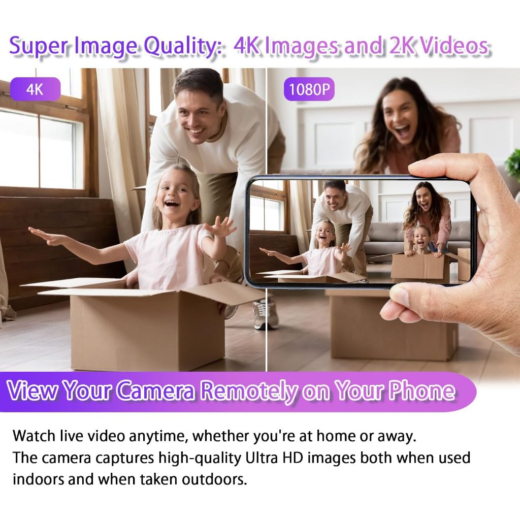4K DIY Wireless WiFi กล้อง 2.0MP ไมโครโฟนในตัวรองรับสมาร์ทโฟน APP ถ่ายทอดสด 1080P