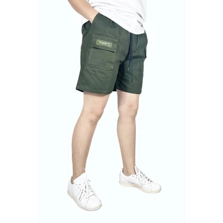กางเกงขาสั้นผู้ชาย วินเทจ สไตล์แคมป์ปิ้ง เอวยางยืด เนื้อผ้า Cotton100%