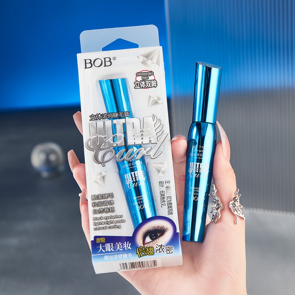 043041W มาสคาร่าฟ้าตัวดัง มาสคาร่า  BOB​ 3D​ MASCARA กันน้ำกันเหงื่อ ยิ่งปัดยิ่งยาว jasmine.m