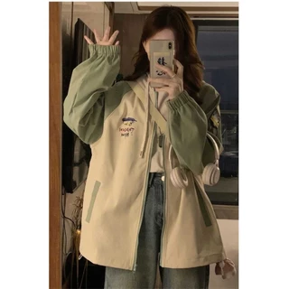 เสื้อแจ็คเก็ตเบสบอล ทรงหลวม มีฮู้ด และซิป ผ้าบางกันแดดและลม สไตล์เกาหลี