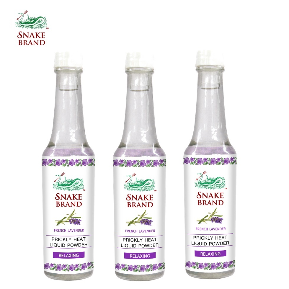 Snake Brand แป้งน้ำตรางู ปริกลี่ฮีท รีแล็กซิ่ง ขนาด 80 มล. แพ็ค 3 ขวด