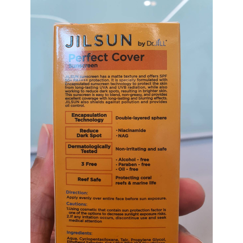 [ส่งทันที] 2แถม1 Dr.jill ครีมกันแดดสีส้ม Jilsun Perfect Cover SPF50+ ใช้ได้ทุกสภาพผิว ของแท้ ส่งฟรี รูปที่ 5