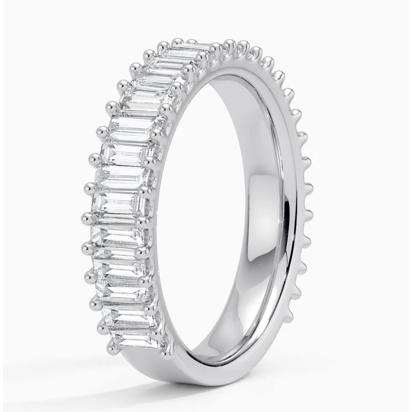 แหวนเพชร 1.8 ct Baguette Lab Grown Diamond Eternity Ring - White Gold 14K พร้อมใบรับรอง IGI
