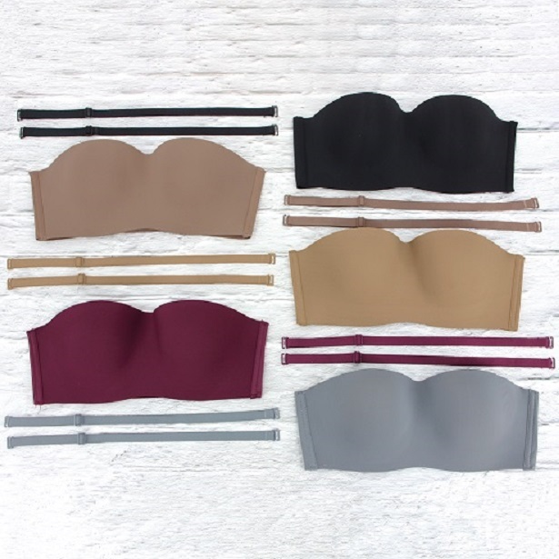 🌼👙 Anny 9583 เสื้อในทรงเกาะอกคัพ C-D เสื้อในไร้โครง บราสำหรับสาวอวบ 3-4 ตะขอ ปรับได้ 3 ระดับ 🌼👙 - รูปที่ 5