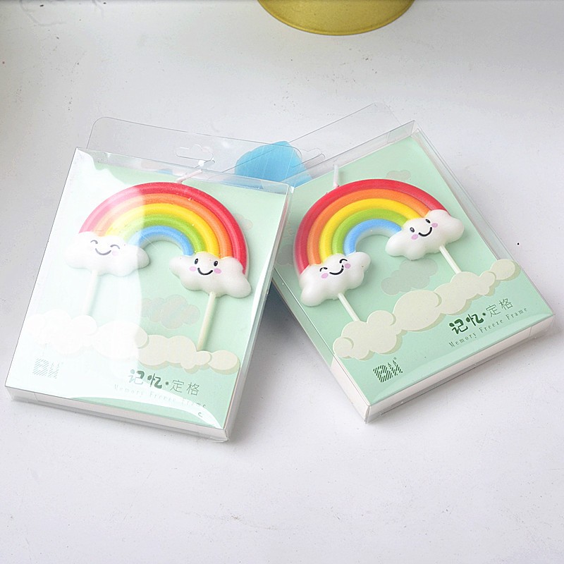 เทียนวันเกิด เทียนสายรุ้ง เทียนก้อนเมฆ (พร้อมส่งจากไทย) รูปที่ 3