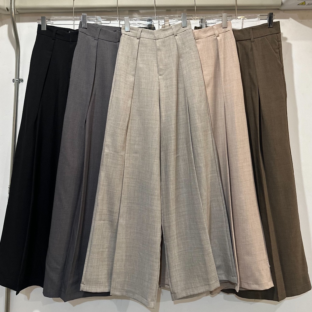 Atipashop - REL TWO PLEATED PANTS กางเกงขายาว ทรงขากระบอก จับจีบ