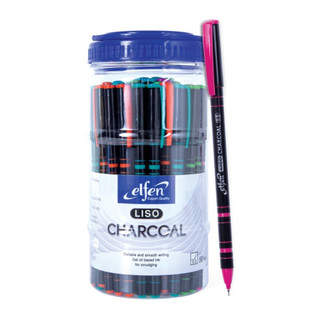 ปากกา elfen LISO CHARCOAL หมึกสีน้ำเงิน 0.5 มม. (1x50 ด้าม)