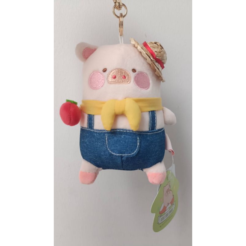 LuLu The Piggy Farmer Plush Keychain