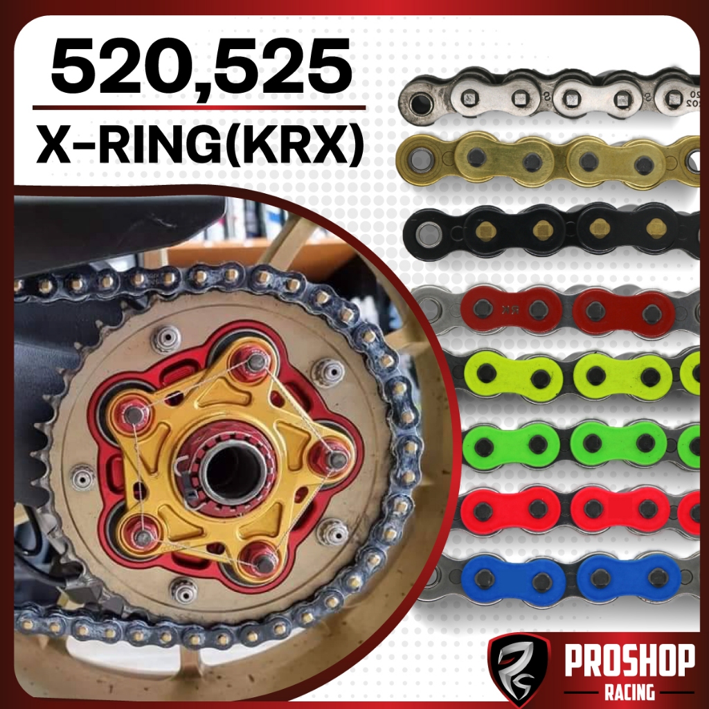 💥โซ่ RK 520,525  X-Ring ยาว 120 ข้อ  มี 8 สี KRX