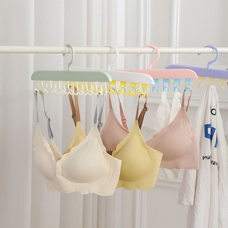 ไม้แขวนเสื้อ 8 ตะขอจัดระเบียบ อเนกประสงค์ กันลื่น ประหยัดพื้นที่ สามารถแขวนในตู้เสื้อผ้าหรือติดกาวกับผนัง -พร้อมส่ง- - รูปที่ 2