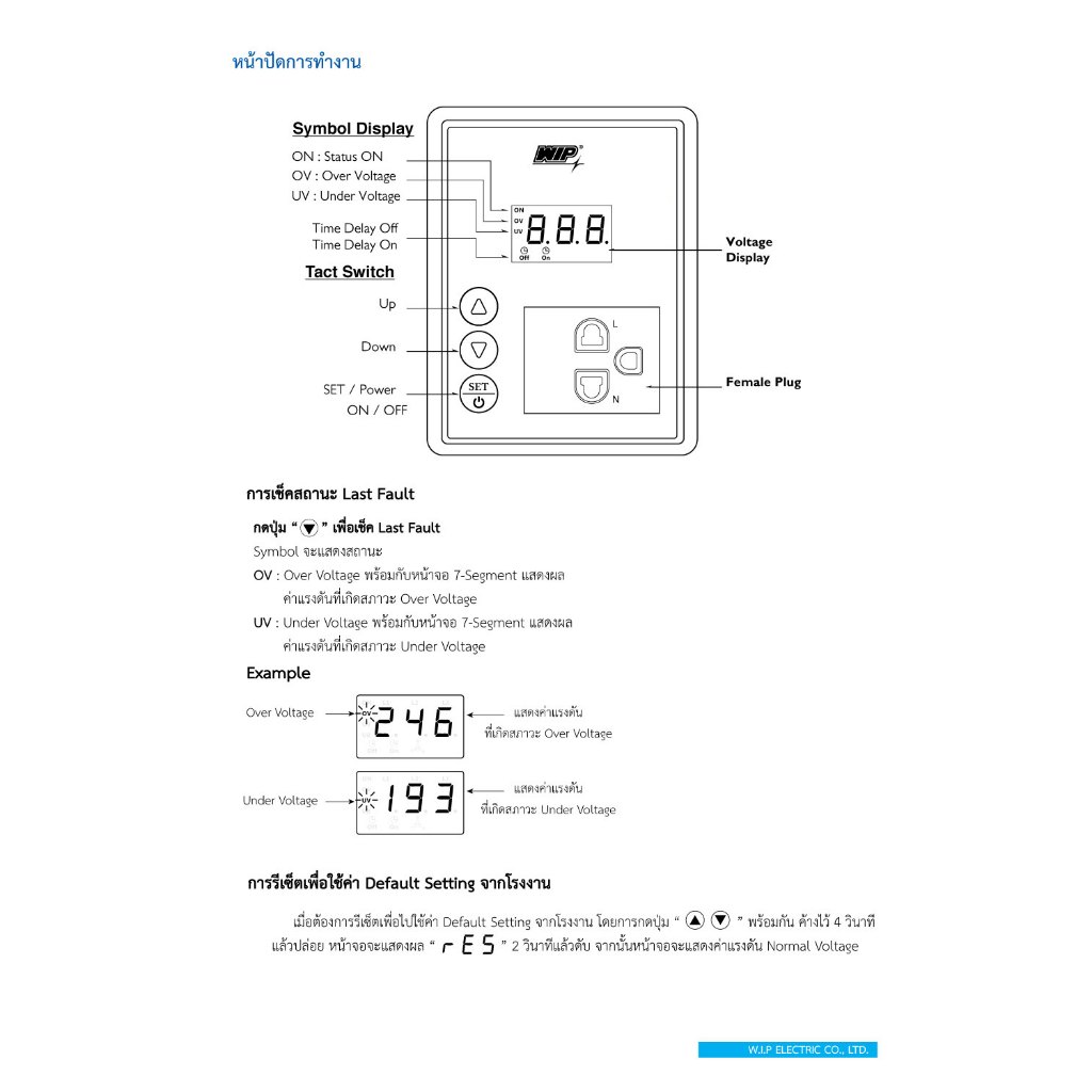 W-PF16A ปลั๊กกันไฟตก กันไฟตก WIP กันไฟเกิน ไฟกระชาก ป้องกันไฟกระชาก ป้องกันไฟตก ตัวกันไฟตก ปลั๊กตู้แช่ ปลั๊กตู้เย็น - รูปที่ 3