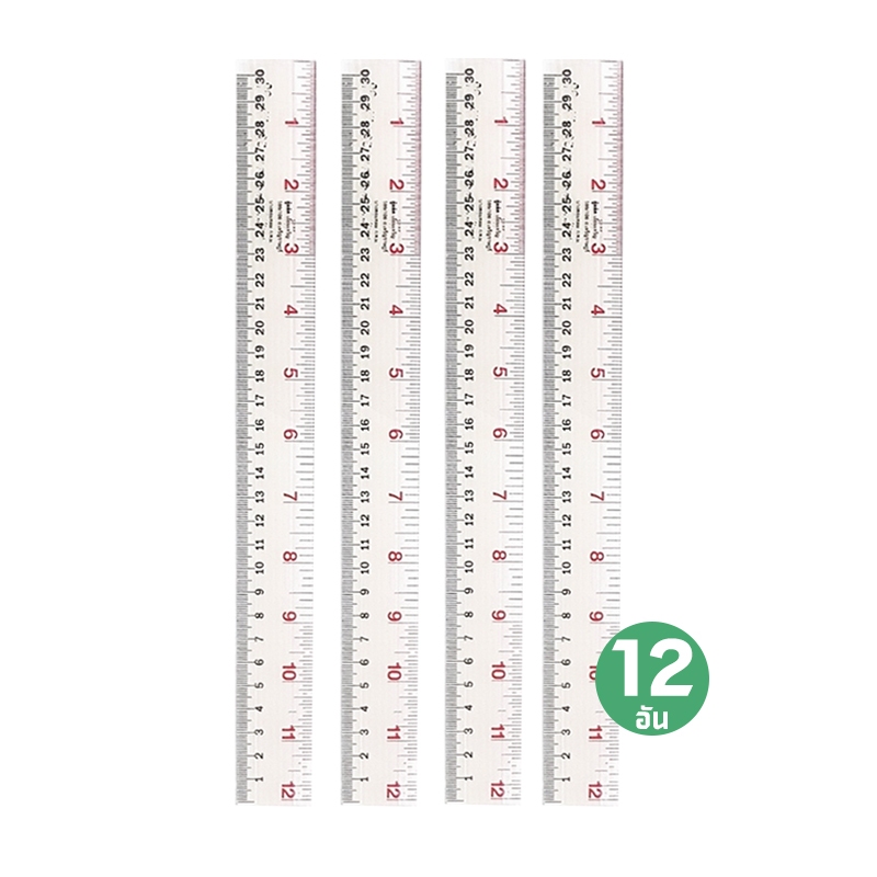 ⚡️พร้อมส่ง⚡️ (12 อันน) ไม้บรรทัดพลาสติกใสแบบแข็ง 12 นิ้ว