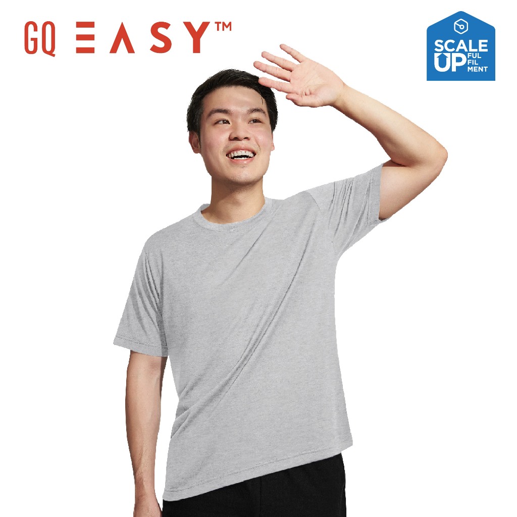 GQ Easy เสื้อกันยูวี เสื้อยืดคอกลม แขนสั้น สีเทา ของแท้ 💯%