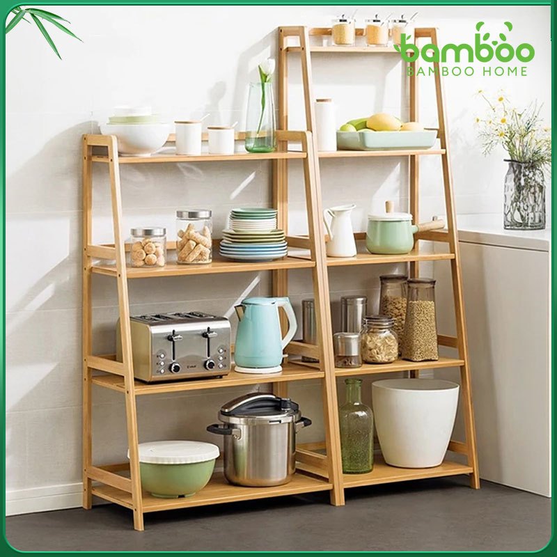 🎋(สามารถรับน้ำหนักได้มากกว่า 80 กก)ชั้นวางหนังสื  ชั้นวางอเนกประสงค์ ชั้นเก็บของในครัว อไม้ไผ่คุณภาพสูง