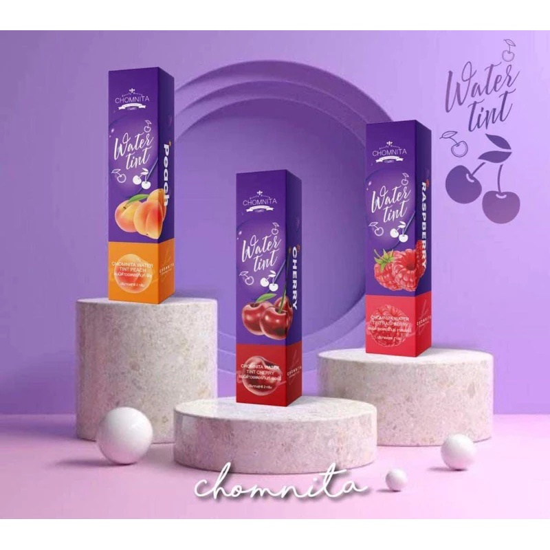 ลิปทิ้นชมนิต้า 3 แท่ง แพคเกจใหม่ ครบสีของแท้ food grade ทิ้น ลิป บำรุงปาก ติดทน