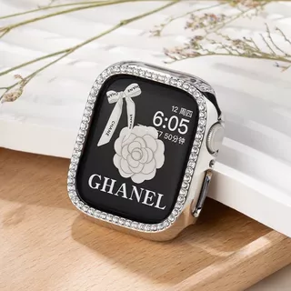 ตัวเรือนนาฬิกาตกแต่งด้วยเพชรประกาย เหมาะสำหรับiWatch S11/10 9 8 7 49mm46mm45mm44mm40mm iWatch 8 3 4 5 6 2 1 SE38mm41mm
