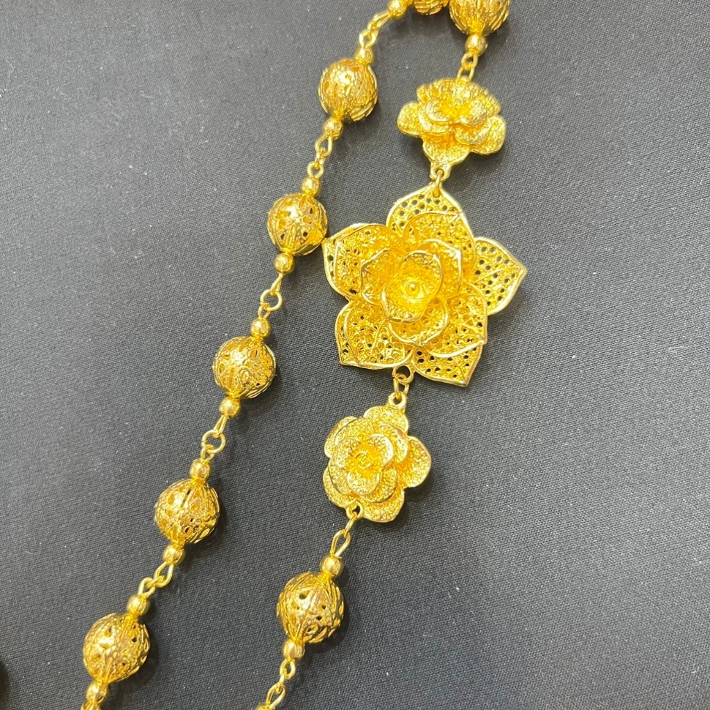 Accessories สังวาลย์ชุดไทย ดอกไม้ ประดับพลอยแบบแม่การะเกด เครื่องประดับชุดไทย
