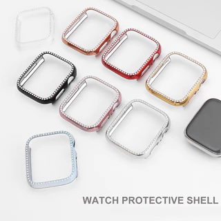 เพชรเงานาฬิกากรอบป้องกันสำหรับ iWatch s11 10 9 8 7 6 5 4 3 2 1SE นาฬิกาป้องกันกรณี Ultra49mm46mm45mm44mm42mm41mm40mm38mm