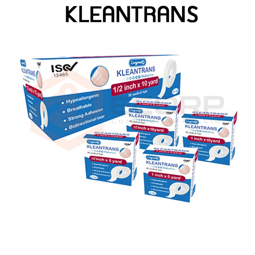 Longmed เทปแต่งแผลแบบใส Kleantrans 1 กล่อง มี 12 ม้วน ขายยกกล่อง