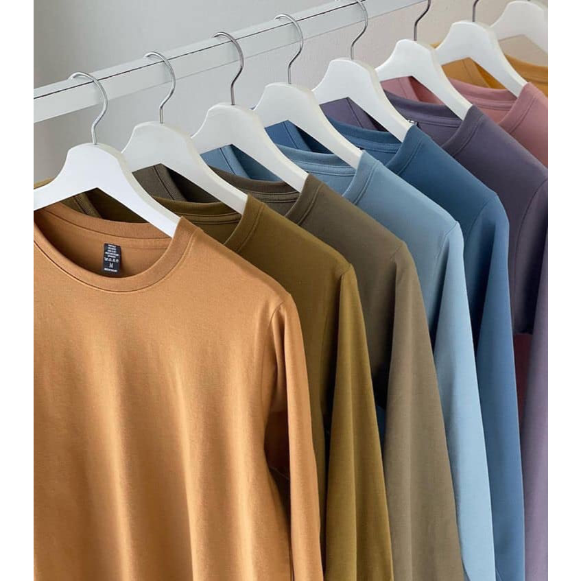 [ลิ้งค์ 3] Earth tone เสื้อแขนยาวคอตต้อน ใส่นุ่ม ไม่ต้องรีด