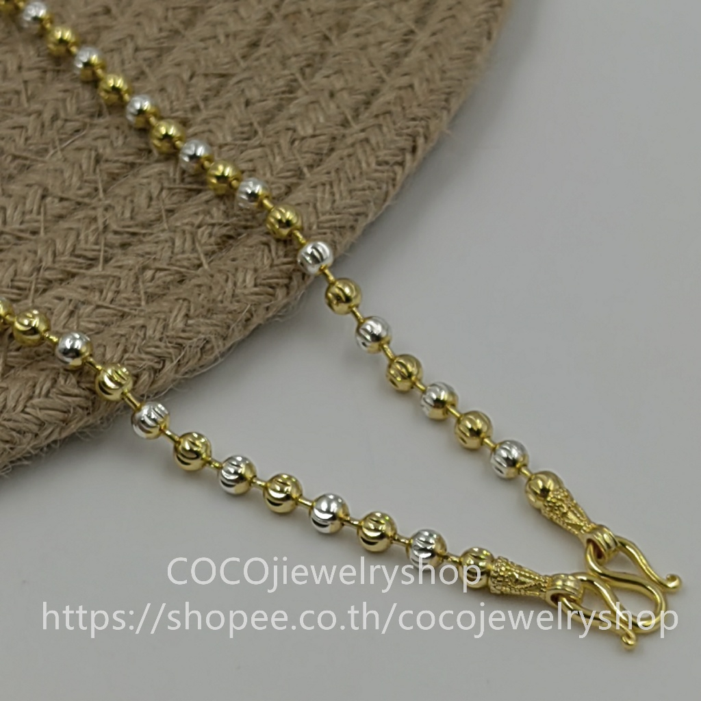 สร้อยคอ 2 กษัตรย์ เม็ดมะยม สองสี สร้อยคอห้อยพระ (สองกษัตริย์) สร้อยคอ สี24k ไม่ลอกไม่ดำ