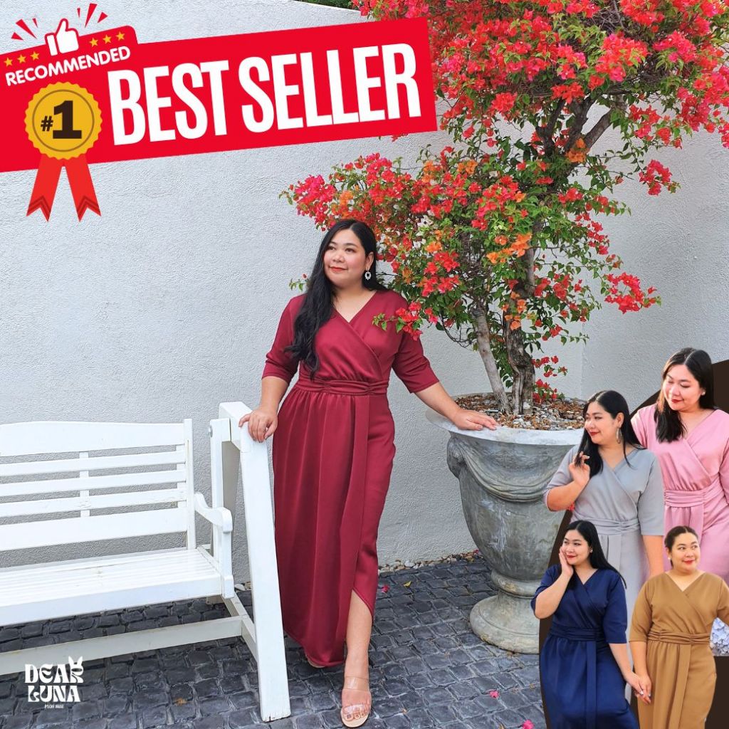 Praewday | ชุดออกงาน ชุดราตรีสาวอ้วน ชุดเพื่อนเจ้าสาว สาวอวบอ้วนไซส์ใหญ่ plussize | G09 FLOWER DRESS