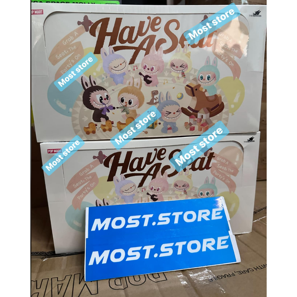 ใช้CODEแฟชั่นลด30% ได้ [ยกBox ของแท้ % ] THE MONSTERS - Have a Seat Vinyl Plush Blind Box ลาบูบู้ มาการอง V.2