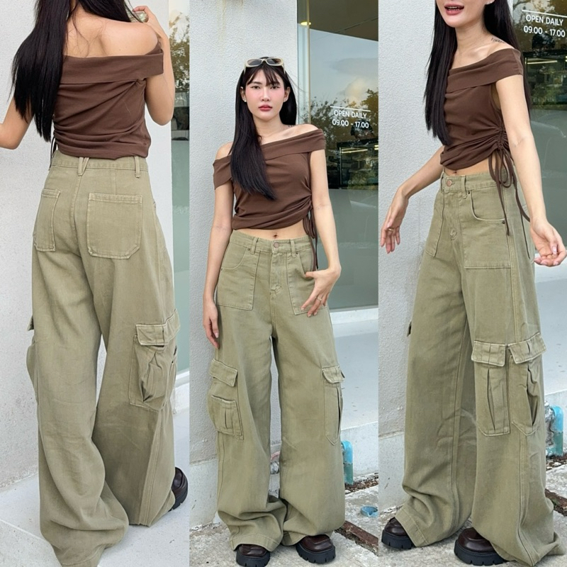 Cargo Jeans - กางเกงคาร์โก้กระบอกใหญ่ #5157