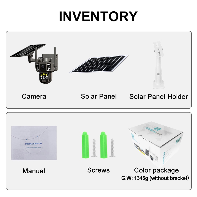 4G /WIFI Camera 12MP 6K 18LED Solar Cell กล้องวงจรปิด โซลาร์เซลล์ ความละเอียด12ล้านพิกเซล กล้อง2เลนส์3จอ คุยโต้ตอบ