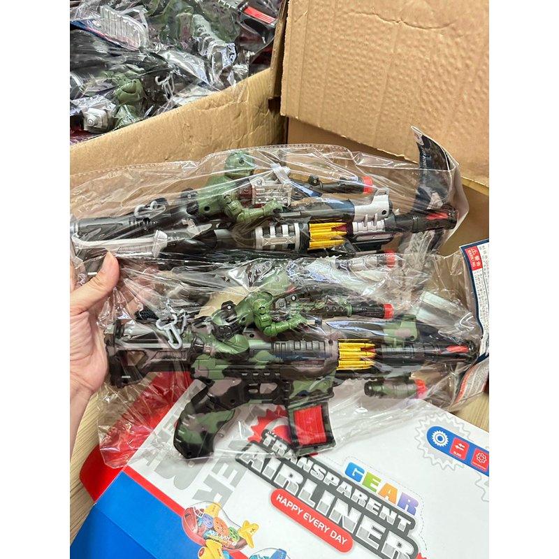 ปืนทหาร ปืนลายทหาร ปืนของเล่น ระบบสั่น มีเสียงมีไฟ ปืนใส่ถ่านของเล่นเด็ก ถ่ายรูปจากสินค้าจริง พร้อมส่ง ใส่ถ่าน AA 3 ก้อน