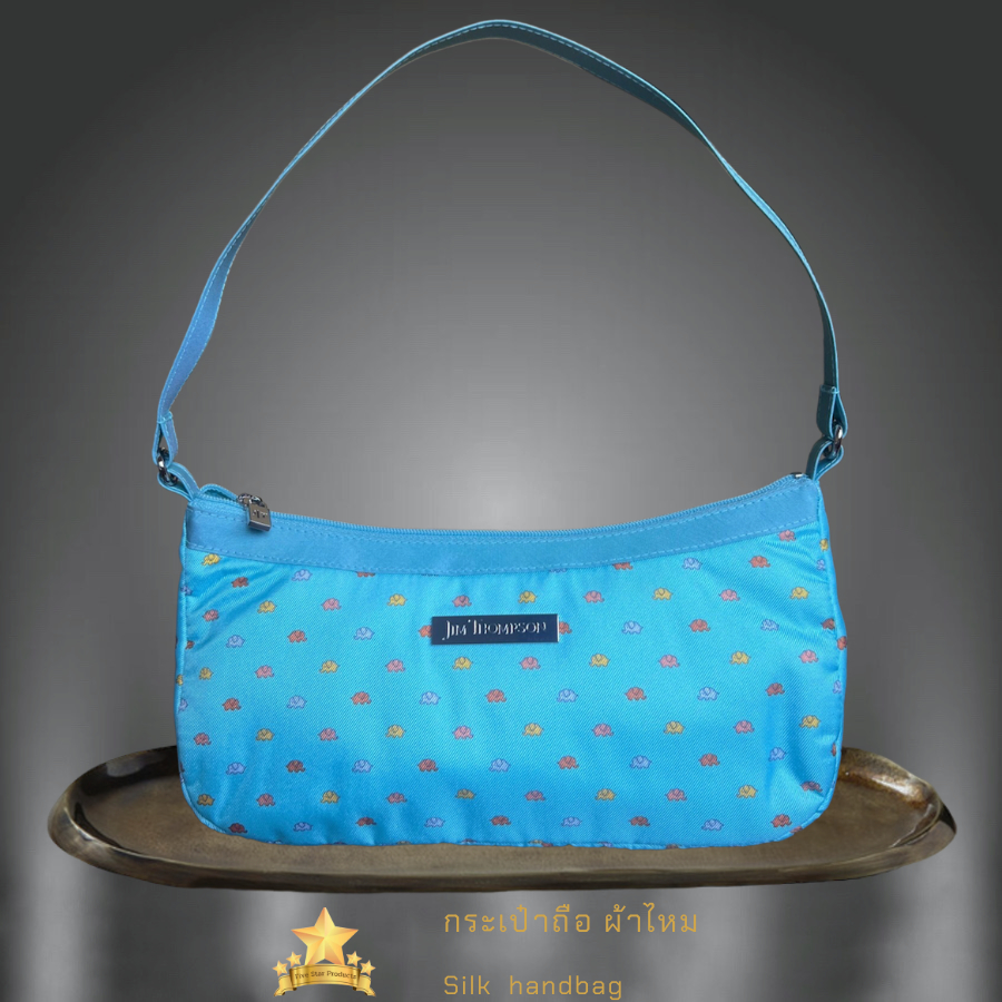 กระเป๋าถือผ้าไหม Bag 100%silk printed -จิม ทอมป์สัน Jim Thompson