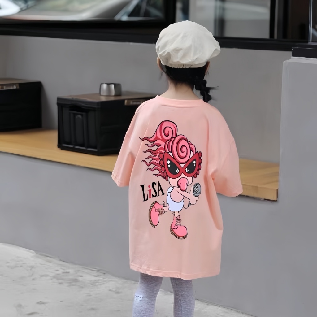 Beryl kids🌸ชุดเดรสเด็กผู้หญิง แฟชั่น🎀กระโปรงหลวมๆ แขนสั้นลำลอง พิมพ์ลายน่ารัก สีสดใส สไตล์เกาหลี ฤดูร้อนรุ่นใหม่ - รูปที่ 4