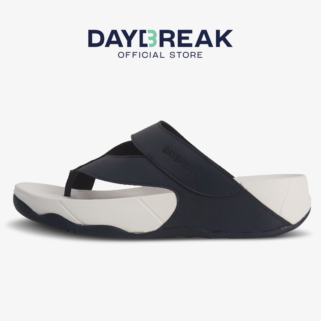 DAYBREAK Softwood Toe-Post  สีกรมพื้นขาว รองเท้าแตะสุขภาพ แบบสายไขว้ ผู้ชาย ผู้หญิง
