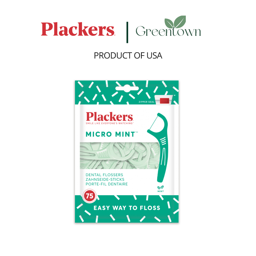 Plackers ไหมขัดฟันแบบมีด้ามจับ Plackers Flosser Micro Mint 36 pcs