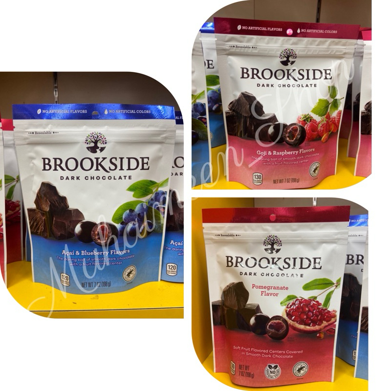 BROOKSIDE ดาร์กช๊อคโกแลต สอดไส้ผลไม้ สินค้าจาก USA น้ำหนัก 198 g.